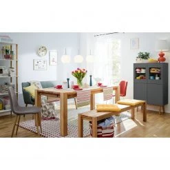 Mørteens Buffet haut Lindholm II - Partiellement en chêne massif - Gris -Meubles de salle à manger Soldes Magasin 1000139416 190116 09553500014 MOOD GALLERYIMAGES P000000001000139416 mood