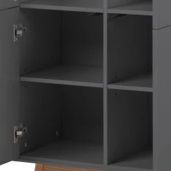 Mørteens Armoire vitrine Lindholm - Partiellement en chêne massif - Gris -Meubles de salle à manger Soldes Magasin 1000139428 190116 09553600030 GALLERYIMAGES P000000001000139428