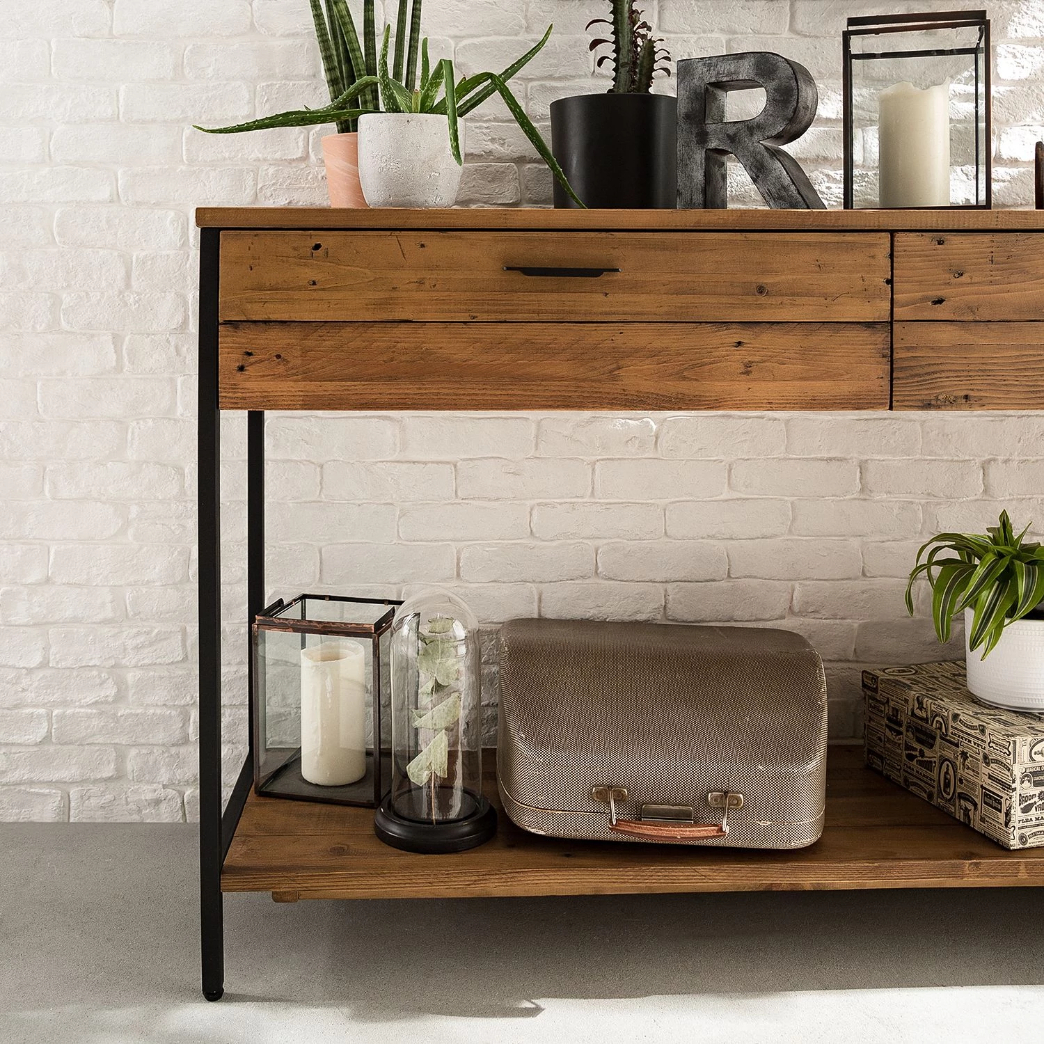 Ars manufacti Console Grasby - Pin massif / Métal - Pin / Noir 5 Ars manufacti Console Grasby - Pin massif / Métal - Pin / Noir – Image 5