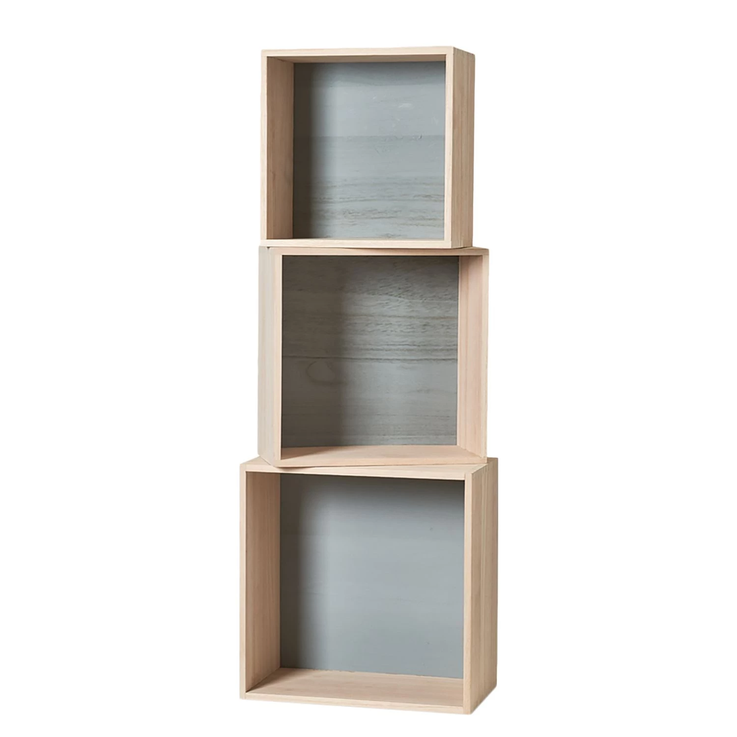 Zeller Étagère Kafertal (3 éléments) - Paulownia massif - Paulownia / Gris 1 Zeller Étagère Kafertal (3 éléments) - Paulownia massif - Paulownia / Gris