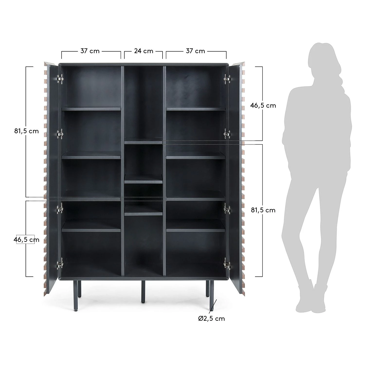 Norrwood Buffet haut Kipra - Noyer contreplaqué - Graphite 9 Norrwood Buffet haut Kipra - Noyer contreplaqué - Graphite – Image 9