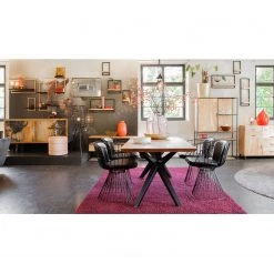 Red Living Étagère Mello IV - Acacia massif - Acacia naturel / Noir -Meubles de salle à manger Soldes Magasin 1000150345 181212 12361800007 GALLERYIMAGES P000000001000150345