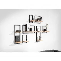 Red Living Étagère Mello IV - Acacia massif - Acacia naturel / Noir -Meubles de salle à manger Soldes Magasin 1000150345 200302 15283300008 MOOD DETAILS P000000001000150345 mood