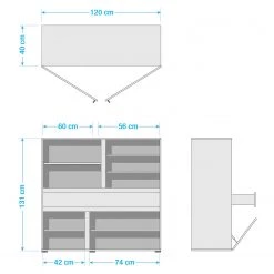 Germania Buffet Ideeus - Noir / Multicolore -Meubles de salle à manger Soldes Magasin 1000150554 181213 15491700028 GALLERYIMAGES P000000001000150554