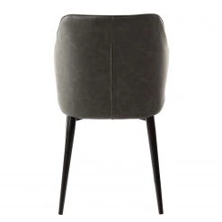 Ars manufacti Chaises Watson (lot de 2) - Imitation cuir / Acier - Noir - Gris vintage -Meubles de salle à manger Soldes Magasin 1000151924 190905 09335800034 DETAILS P000000001000151924