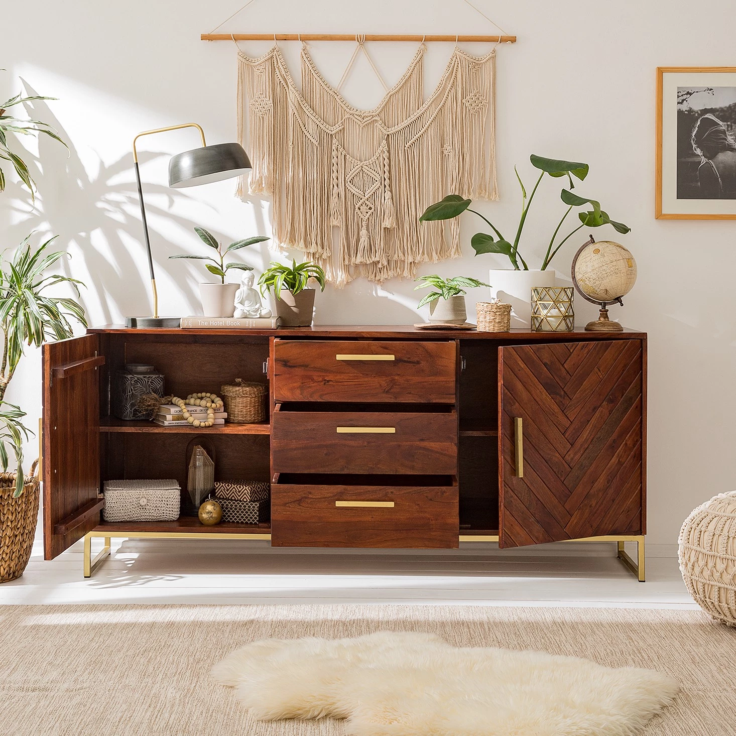 Jack & Alice Buffet Loga - Acacia massif / Fer - Acacia brun 4 Jack & Alice Buffet Loga - Acacia massif / Fer - Acacia brun – Image 4