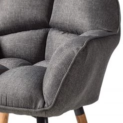 Mørteens Chaise à accoudoirs Lontras - Tissu / Chêne massif - Gris / Chêne -Meubles de salle à manger Soldes Magasin 1000159236 210323 15220701477 DETAILS P000000001000159236