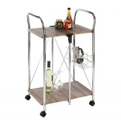 WENKO Desserte Liky - Marron / Chrome -Meubles de salle à manger Soldes Magasin 1000160240 190215 07293200003 GALLERYIMAGES P000000001000160240