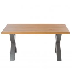 Ars manufacti Table Woodha X - Hêtre - Largeur : 160 cm - Sans rallonge - Argenté -Meubles de salle à manger Soldes Magasin 1000162667 190809 06334800987 DETAILS P000000001000162667