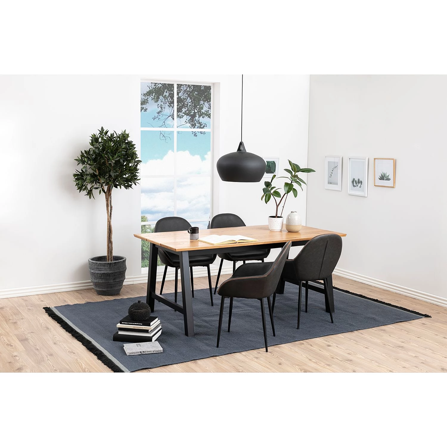 Ars manufacti Chaises à accoudoirs Kia (lot de 2) - Imitation cuir / Métal - Gris foncé / Noir 2 Ars manufacti Chaises à accoudoirs Kia (lot de 2) - Imitation cuir / Métal - Gris foncé / Noir – Image 2