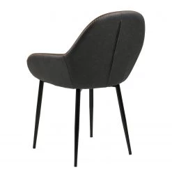 Ars manufacti Chaises à accoudoirs Kia (lot de 2) - Imitation cuir / Métal - Gris foncé / Noir 14 Ars manufacti Chaises à accoudoirs Kia (lot de 2) - Imitation cuir / Métal - Gris foncé / Noir -Meubles de salle à manger Soldes Magasin 1000163190 190315 15245400044 GALLERYIMAGES P000000001000163190