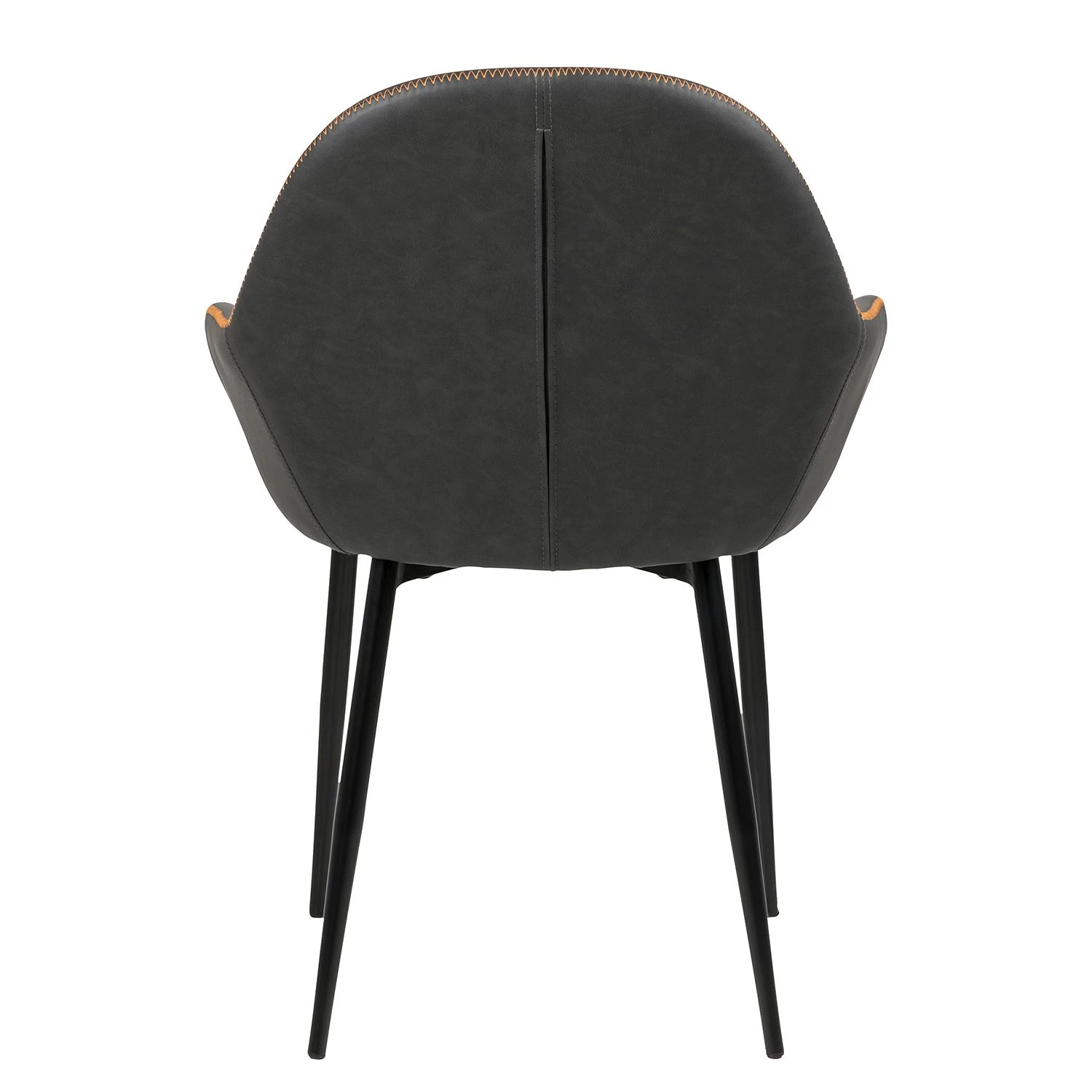 Ars manufacti Chaises à accoudoirs Kia (lot de 2) - Imitation cuir / Métal - Gris foncé / Noir 6 Ars manufacti Chaises à accoudoirs Kia (lot de 2) - Imitation cuir / Métal - Gris foncé / Noir – Image 6