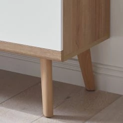 Norrwood Vitrine Gyland - Blanc matt / Imitation chêne Riviera -Meubles de salle à manger Soldes Magasin 1000164022 190307 08392500110 GALLERYIMAGES P000000001000164022