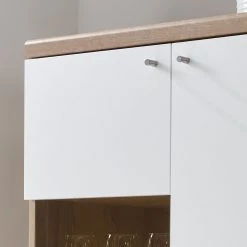 Norrwood Vitrine Gyland - Blanc matt / Imitation chêne Riviera -Meubles de salle à manger Soldes Magasin 1000164022 190307 08392500111 GALLERYIMAGES P000000001000164022