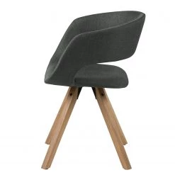 Mørteens Chaise à accoudoirs Buggio - Tissu / Hévéa massif - Tissu Cors: Gris foncé - 1 chaise -Meubles de salle à manger Soldes Magasin 1000164524 190315 07573200003 GALLERYIMAGES P000000001000164524