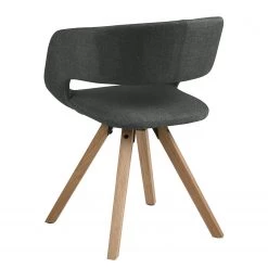 Mørteens Chaise à accoudoirs Buggio - Tissu / Hévéa massif - Tissu Cors: Gris foncé - 1 chaise -Meubles de salle à manger Soldes Magasin 1000164524 190315 07573200004 GALLERYIMAGES P000000001000164524