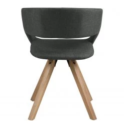 Mørteens Chaise à accoudoirs Buggio - Tissu / Hévéa massif - Tissu Cors: Gris foncé - 1 chaise -Meubles de salle à manger Soldes Magasin 1000164524 190315 07573200005 GALLERYIMAGES P000000001000164524