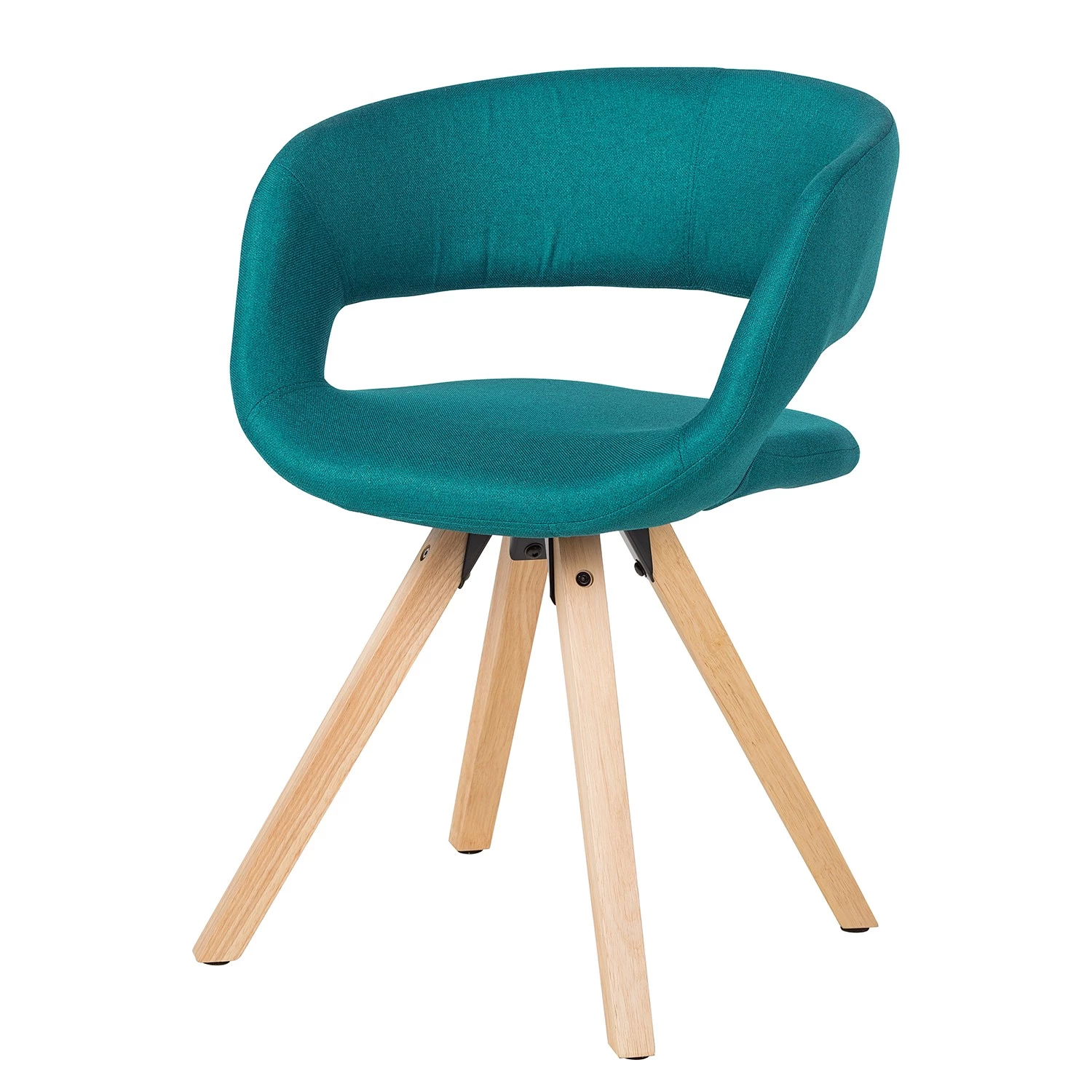 Mørteens Chaise à accoudoirs Buggio - Tissu / Hévéa massif - Tissu Cors: Pétrole - 1 chaise 1 Mørteens Chaise à accoudoirs Buggio - Tissu / Hévéa massif - Tissu Cors: Pétrole - 1 chaise