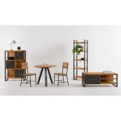 Ars manufacti Chaises Manchester II (lot de 2) - Acacia massif / Métal - Acacia / Noir -Meubles de salle à manger Soldes Magasin 1000164684 200806 12134000005 MOOD DETAILS P000000001000164684 mood