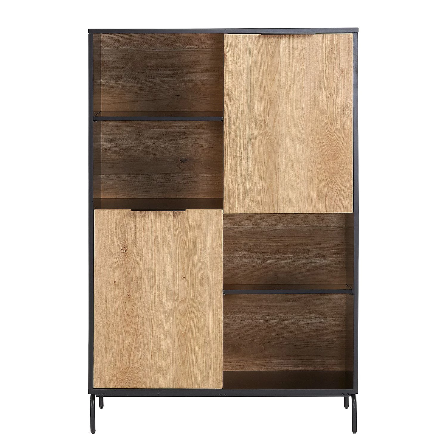 Norrwood Buffet haut Ceduna - Noir mat / Chêne 2 Norrwood Buffet haut Ceduna - Noir mat / Chêne – Image 2