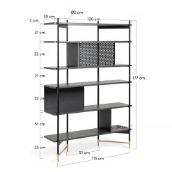 Jack & Alice Étagère Cabral - Frêne noir / Doré 9 Jack & Alice Étagère Cabral - Frêne noir / Doré -Meubles de salle à manger Soldes Magasin 1000166602 190319 10113500080 GALLERYIMAGES P000000001000166602