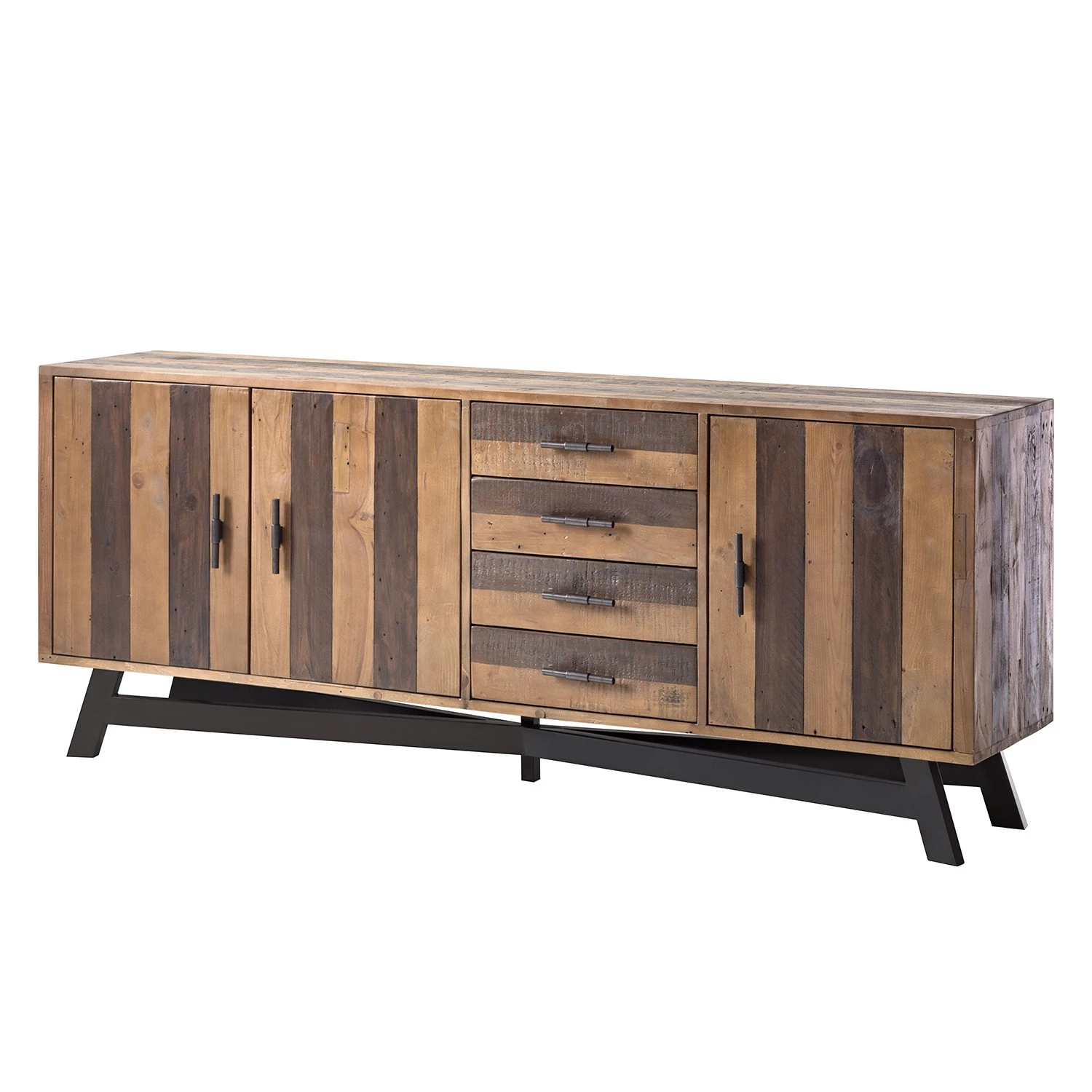 Ars manufacti Buffet Tamati II - Pin massif / Fer - Pin / Noir 1 Ars manufacti Buffet Tamati II - Pin massif / Fer - Pin / Noir