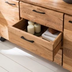 Ars Natura Buffet Vardo - Acacia massif / Métal - Acacia / Noir -Meubles de salle à manger Soldes Magasin 1000166791 191030 08503100007 DETAILS P000000001000166791