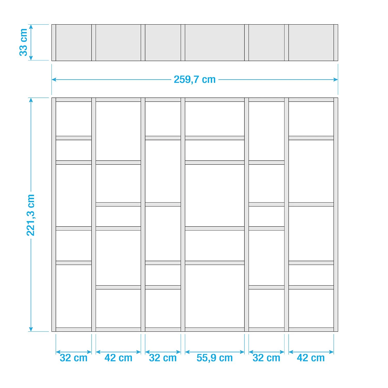 Loftscape Bibliothèque Emporior IV - Imitation chêne de Sonoma - Largeur : 260 cm 4 Loftscape Bibliothèque Emporior IV - Imitation chêne de Sonoma - Largeur : 260 cm – Image 4