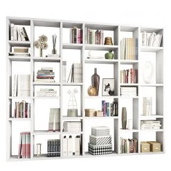 Loftscape Bibliothèque Emporior IV - Blanc brillant - Largeur : 260 cm