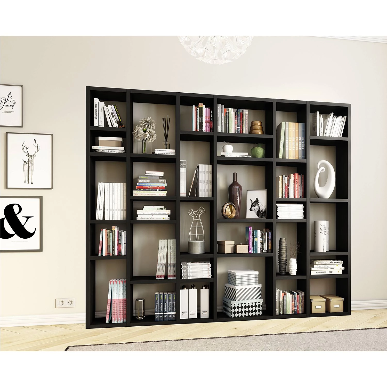 Loftscape Bibliothèque Emporior IV - Imitation chêne marron-noir - Largeur : 260 cm 2 Loftscape Bibliothèque Emporior IV - Imitation chêne marron-noir - Largeur : 260 cm – Image 2