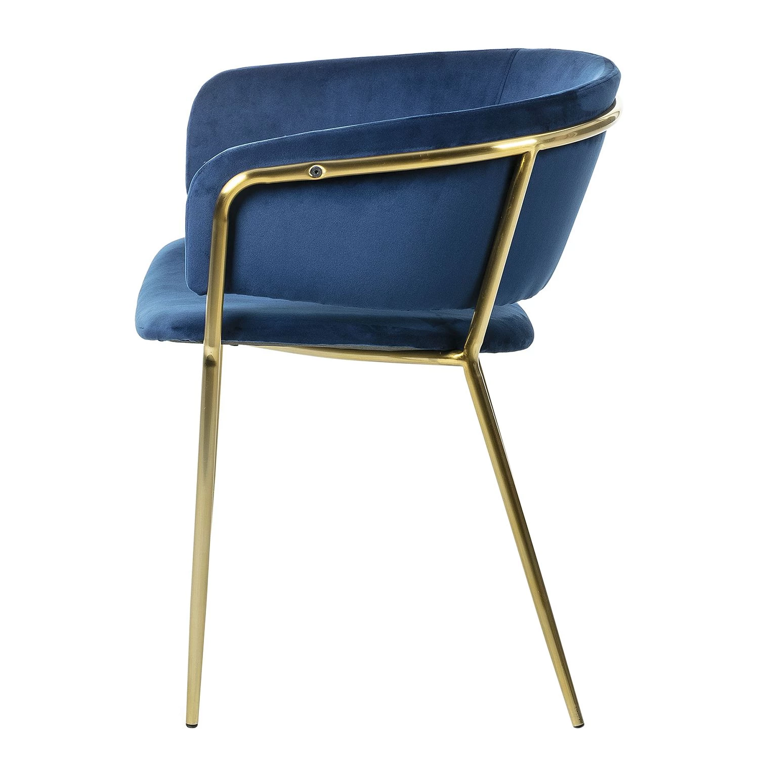 Jack & Alice Chaise à accoudoirs Vilhena I (lot de 2) - Velours / Acier - Doré - Bleu foncé 2 Jack & Alice Chaise à accoudoirs Vilhena I (lot de 2) - Velours / Acier - Doré - Bleu foncé – Image 2