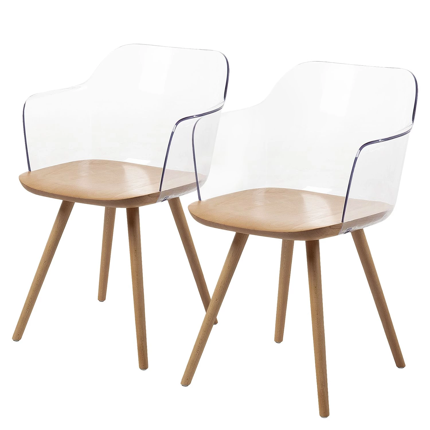 Norrwood Chaises à accoudoirs Krem (lot de 2) - Translucide 1 Norrwood Chaises à accoudoirs Krem (lot de 2) - Translucide
