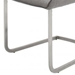 Fredriks Chaises cantilever Nidri (lot de 2) - Tissage à plat / Acier inoxydable - Gris clair -Meubles de salle à manger Soldes Magasin 1000169167 190627 09464400008 GALLERYIMAGES P000000001000169167