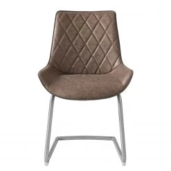 Fredriks Chaises cantilever Saval III (lot de 2) - Imitation cuir / Acier inoxydable - Marron vintage -Meubles de salle à manger Soldes Magasin 1000169676 191004 07033300023 DETAILS P000000001000169676