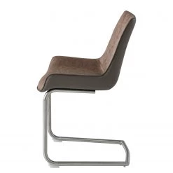 Fredriks Chaises cantilever Saval III (lot de 2) - Imitation cuir / Acier inoxydable - Marron vintage -Meubles de salle à manger Soldes Magasin 1000169676 191004 07033400025 DETAILS P000000001000169676