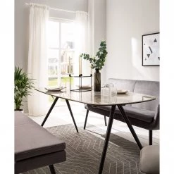 Jack & Alice Table Atuba - Céramique / Métal - Gris fumé / Noir -Meubles de salle à manger Soldes Magasin 1000170584 200312 11303300029 MOOD DETAILS P000000001000170584 mood