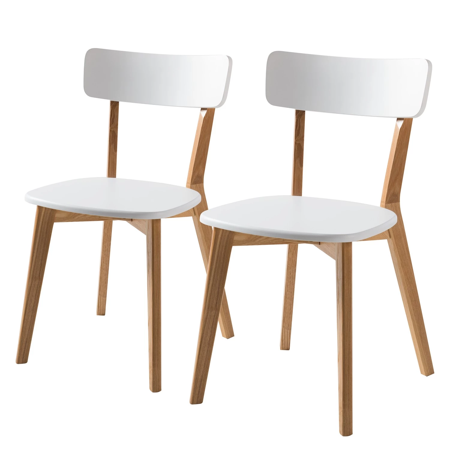 Mørteens Chaises Rob (lot de 2) - Partiellement en frêne massif - Blanc / Frêne 1 Mørteens Chaises Rob (lot de 2) - Partiellement en frêne massif - Blanc / Frêne