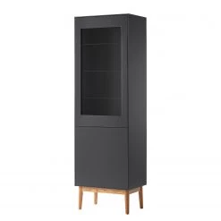 Mørteens Vitrine Lindholm - Partiellement en chêne massif - Gris mat