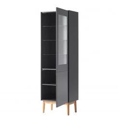 Mørteens Vitrine Lindholm - Partiellement en chêne massif - Gris mat -Meubles de salle à manger Soldes Magasin 1000170810 190828 14524800004 DETAILS P000000001000170810