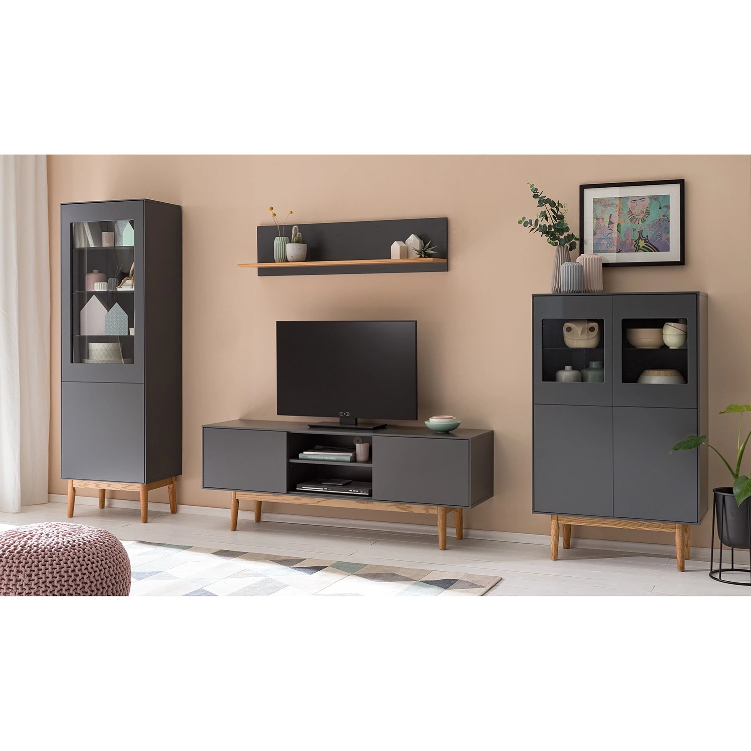 Mørteens Étagère murale Lindholm - Blanc mat - Gris mat 2 Mørteens Étagère murale Lindholm - Blanc mat - Gris mat – Image 2