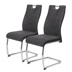 Loftscape Chaise cantilever La Luna - Anthracite - Lot de 2