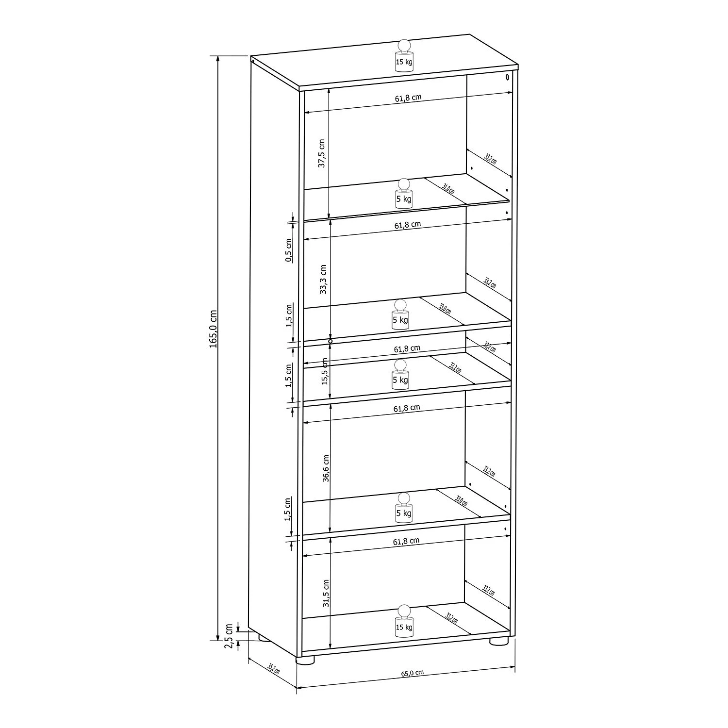 Loftscape Vitrine Charnocks I - Blanc brillant / Noir 4 Loftscape Vitrine Charnocks I - Blanc brillant / Noir – Image 4