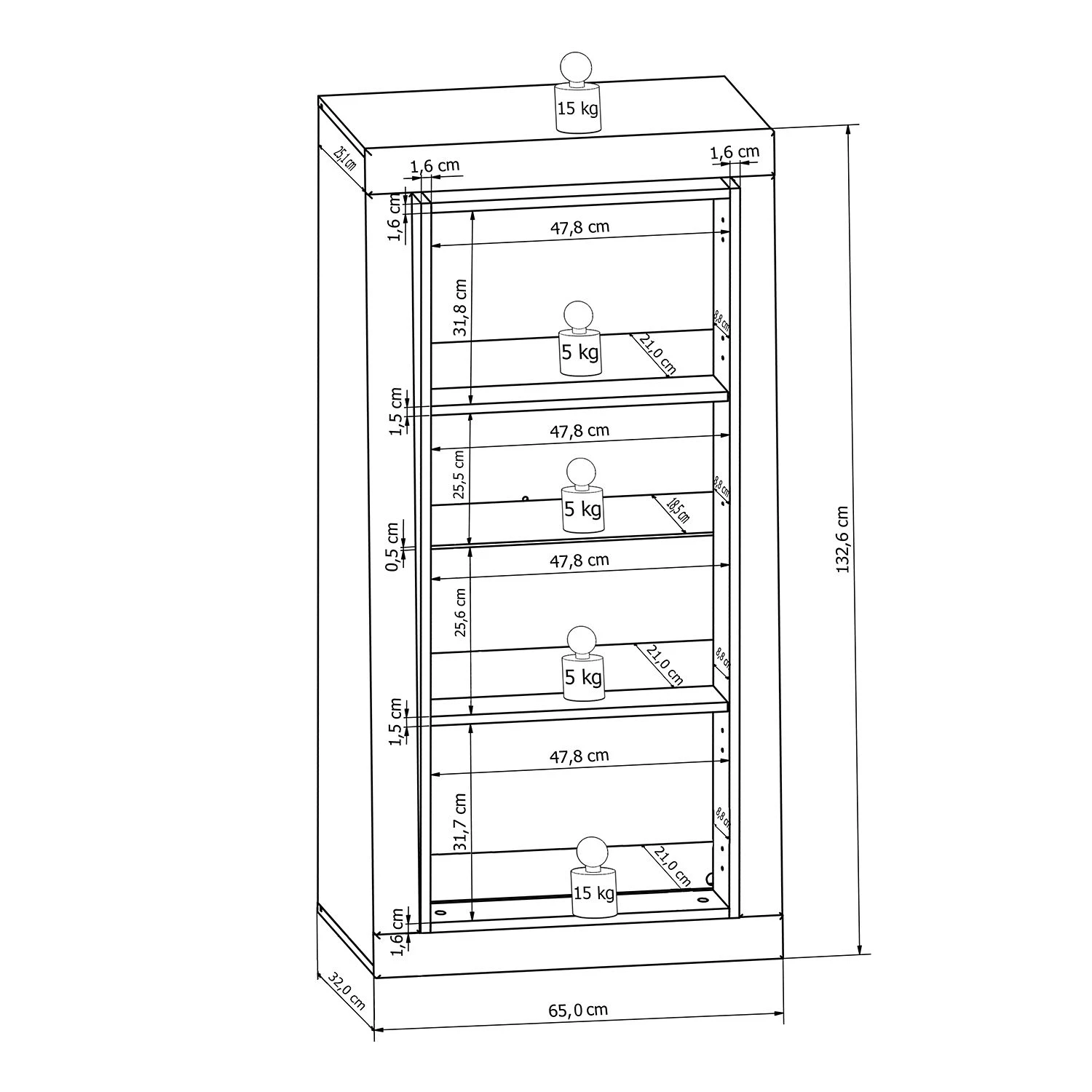Loftscape Vitrine murale Curlewis - Blanc brillant / Anthracite 6 Loftscape Vitrine murale Curlewis - Blanc brillant / Anthracite – Image 6