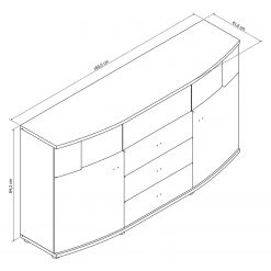 Loftscape Buffet Mury - Blanc brillant / Anthracite -Meubles de salle à manger Soldes Magasin 1000171334 190424 07575900112 GALLERYIMAGES P000000001000171334