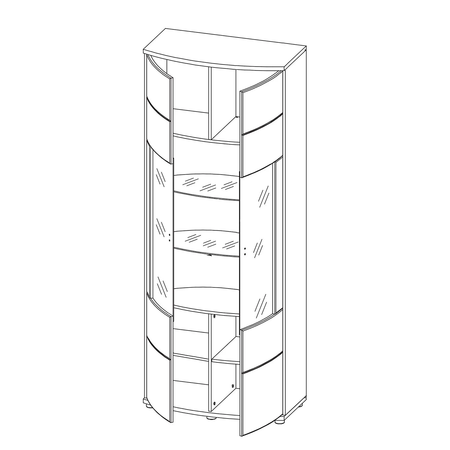 Loftscape Vitrine Mury - Blanc brillant / Anthracite 4 Loftscape Vitrine Mury - Blanc brillant / Anthracite – Image 4
