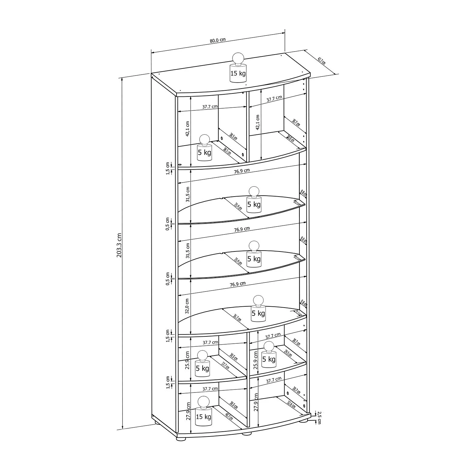 Loftscape Vitrine Mury - Blanc brillant / Anthracite 5 Loftscape Vitrine Mury - Blanc brillant / Anthracite – Image 5