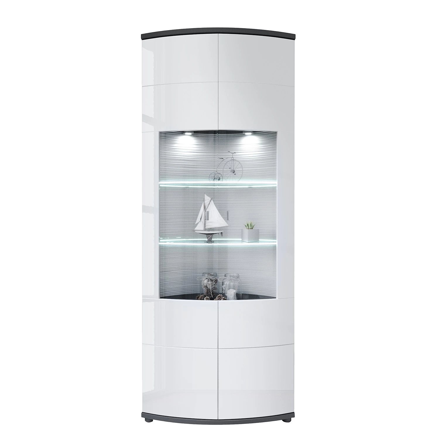 Loftscape Vitrine Mury - Blanc brillant / Anthracite 1 Loftscape Vitrine Mury - Blanc brillant / Anthracite