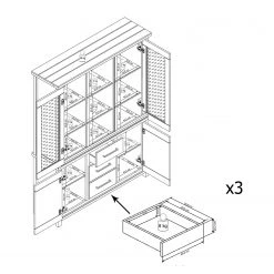 Ridgevalley Vaisselier Touros - Pin massif - Pin blanc / Gris -Meubles de salle à manger Soldes Magasin 1000171357 190424 07580500298 GALLERYIMAGES P000000001000171357