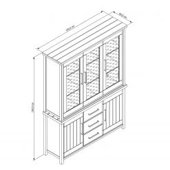 Ridgevalley Vaisselier Touros - Pin massif - Pin blanc / Gris -Meubles de salle à manger Soldes Magasin 1000171357 190424 07580500299 GALLERYIMAGES P000000001000171357
