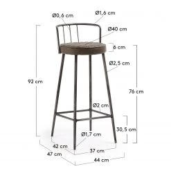 Red Living Chaise de bar Hegne (lot de 2) - Imitation cuir / Acier - Marron vintage / Anthracite 7 Red Living Chaise de bar Hegne (lot de 2) - Imitation cuir / Acier - Marron vintage / Anthracite -Meubles de salle à manger Soldes Magasin 1000172201 190503 12120300032 GALLERYIMAGES P000000001000172201